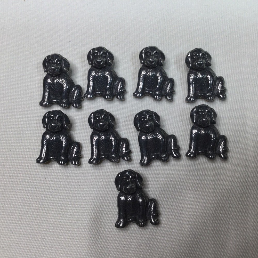 Vintage 1992 Danforth Pewter Set Of 9 Dog Buttons